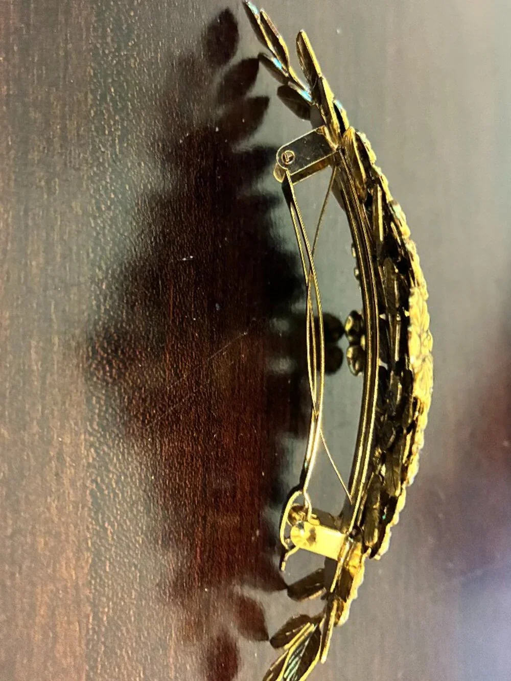 Vintage Hair Barrette XL Clip Gold Tone Daisy Flowers Statement 5